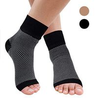 SWOLF Foot Compression Socks Women & Men Arch Compression Support Sleeve for Swelling, Edema, Plantar Fasciitis, Achilles Tendon, Heel Spurs, Sprained Ankle Brace （Black, Smalll）