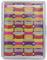 Classic Rainbow Bend Print Compact (9 100s) Metal-Plated Cigarette Case & Stash Box