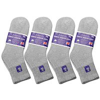 Falari 6 or 12-Pack Diabetic Socks Ankle Unisex Physicians Approved Socks (9-11 Women/Men Size, 12-Pack Grey)