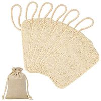 Qkurt Natural Loofah Sponge Scourers, 6 Pack of Rectangular Shaped Bowl Dish Scrub Dish Washing Sponges for Kitchen Cup Bowl Dish Table Washing