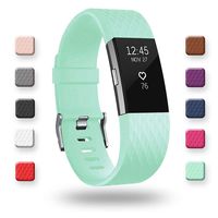 POY Replacement Bands Compatible for Fitbit Charge 2, Adjustable Sport Wristbands, Small Turquoise 1PC