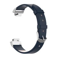 ZKxl8ca Solid Color Faux Leather Watch Strap Wristband for Fitbit Inspire Smart Bracelet Navy Blue