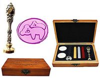 MNYR Cute Koala on Mother's Back Luxury Wood Box Silver Metal Peacock Wedding Invitations Gift Cards Paper Stationary Envelope Seals Custom Logo Wax Seal Sealing Stamp Sticks Spoon Wood Gift Box Kit