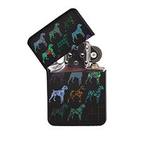Boxer Dog Pattern - Black Lighter Windproof Flip-Top Refillable with tin Gift Box