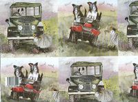 Alex Clark Border Collies & Land Rover Gift Wrapping Paper 2 Sheets 19.5 inches x 27.5 inches