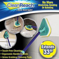 Clean Reach Deluxe Power Scrubber Bathtub Cleaner and Kitchen Brush with Handle 3 in one Multifunctional Cleaner