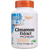 Doctor's Best Cinnamon Extract with Cinsulin, Non-GMO, Vegan, Gluten Free, Soy Free, Helps Maintain Blood Sugar Levels, 250 Mg, 120 Veggie Caps
