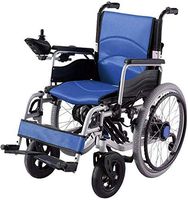 Xiaochongshan Folding Lightweight Wheelchair, Lightweight Folding Wheelchair, Elderly Wheelchairs, Ultra-Portable Folding Wheelchair, 250 2W 24V 12AH Each Lithium Ion Battery, (Color : Blue)