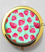 BlackKey Strawberry Pattern 3-Compartment Decorative Pocket Gift Box Case Organizer for Pill, Color 2 -886