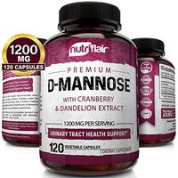NutriFlair D-Mannose 1200mg, 120 Capsules - with Cranberry and Dandelion Extract - Natural Urinary Tract Health UTI Support - Best D Mannose Powder - Flush Impurities, Detox Body, for Women and Men