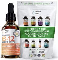 Liquid Vitamin B12 Drops Fast Acting B Complex 2 Ounces with Riboflavin, Niacin, B6 & Pantothenic Acid to Instantly Boost Energy Levels and Speed Up Metabolism Sublingual