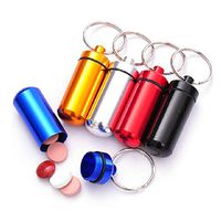 BUYITNOW Portable Medicine Bottle WaterProof Aluminum Travel Pill Capsule Container Holder Case Keychain