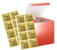 12pk 3 x 3 x 3" Red Gloss Gift Candy & Party Favor Boxes with Thank You for Celebrating with Us Stickers