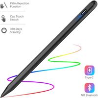 Stylus Pen for iPad with Palm Rejection, Rechargeable Touch Switch iPad Stylus Support 360-Days Standby & 20-Hrs Using Time Work for iPad 2018(6th Gen)/iPad Air 3/iPad Mini 5/ iPad Pro (Black)