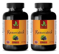 Energy Now Pills - RESVERATROL 1200MG - resveratrol Grape Seed Extract - 2 Bottles (120 Capsules)