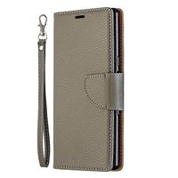 Lomogo Sony Xperia 10 Case, Leather Wallet Case with Kickstand Card Holder Shockproof Flip Case Cover for Sony Xperia10 - LOBFE130368 Grey