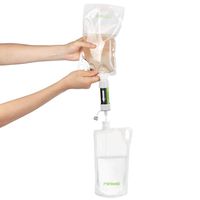 miniwell Gravity Water Filter Straw Ultralight Versatile Hiker Water Filter Optional Accessories. TUV Proven Emergency Kit Hurricane Storm Supplies. (Water Filter in Grey with Collapsible Bottles)