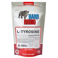 Hard Rhino L-Tyrosine Powder, 125 Grams (4.4 Oz), Unflavored, Lab-Tested, Scoop Included