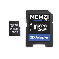 MEMZI PRO 128GB Micro SDXC Memory Card for LG V20, Zone 4, Q6, G6+, G6, X Charge, Fiesta 2 Cell Phones - High Speed Class 10 100MB/s Read 90MB/s Write V30 A1 UHS-I U3 4K Recording with SD Adapter