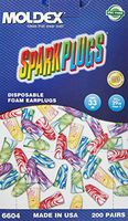 Moldex 6604 Sparkplugs Earplugs Uncorded, Box 200 Pairs