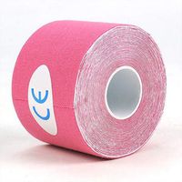 Kinesiology Tape 2Size Kinesiology Tape Athletic Tape Sport Recovery Tape Strapping Gym Fitness Tennis Running Knee Muscle Protector Scissor (Pink, 2.5cm x 5m)
