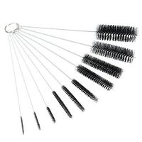 UEETEK 10pcs Nylon Bottle Tube Nozzle Cleaning Brush, Nylon Tube Brushes Straw Set for Drinking Straws / Glasses / Keyboards / Jewelry Cleaning
