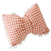 Rosiest Body Pillow Super Soft Cotton Bow Knot Cushion Bolster Pillow Cozy Wrinkle Fade Stain Resistant Sofa Back Cushion for Home (38x28cm) (Red)