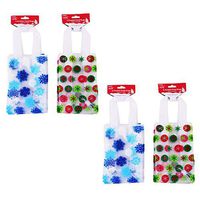 Christmas/Holiday Food Safe Frosted Treat Bags; Snowflake & Ornament Styles (24 Bags)