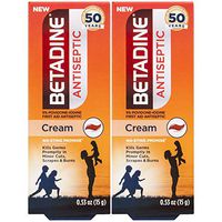 Betadine First Aid Cream Povidone Iodine Antiseptic, 0.53 oz, 2 Count