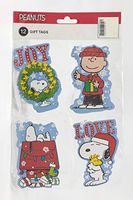 Peanut Snoopy & Charlie Brown 4" Tall Gift Tags - Officially Licensed (Pack of 12)