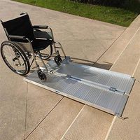 Portable Foldable Mobility Wheelchair Ramp w/Carrying Handle, Non-Skid Aluminum Ramp for Home,Steps, Stairs,Doorways, Door Threshold (5FT)