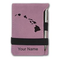Mini Notepad, Hawaiian Islands, Personalized Engraving Included (Pink)