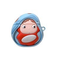 ICI-Rencontrer Super Cute Egg-doll Design Airpods Case Creative Lying Baby AirPods Accessories,Wireless Earphone Shockproof Silicone Protector For Airpods Pro + Carabiner