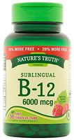 Nature's Truth Vitamin B-12 6000 Mcg, Fast Dissolve Tabs, Natural Berry Flavor, 36 Count (Pack of 3)