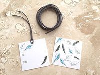 Hello Handmade Watercolor Feathers Small 2x2 inches Gift Tags Set of Boho bohemian spirit design - Christmas Birthday Baby Shower Any Occasion gift (30)