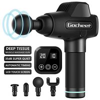 Gocheer Muscle Massage Gun, Handheld Deep Tissue Massager Electric Quiet Portable Massaging Gun 20 Speed Adjustable Professional Percussion Fascia Gun for Sore Muscle and Stiffness, Black