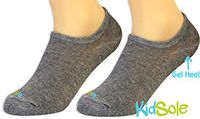 KidSole Severs Socks With Gel Heel For Kids with heel sensitivity from Severs Disease, Plantar Fasciitis or any other undiagnosed heel pain issues. Full length ankle cut socks made from soft combed co