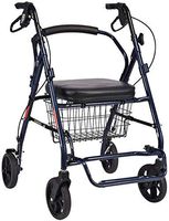 Standard Walkers Walking Aid Walking Stick Elderly with Basket-Type Pedal seat, Adjustable Folding Trolley Scooter, Four-Wheel Drive Shopping cart Suitable for Adults Walking Frames