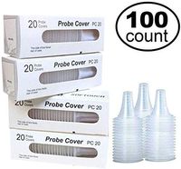 100 Counts Ear Thermometer Probe Covers Disposable, Refill Caps, Lens Filters for All Braun ThermoScan Models and Other Types of Digital Thermometers Replacement Cover Caps