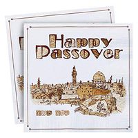 Passover Napkins English, Hebrew Text, 20 Paper Serviettes for Passover Seder Meal