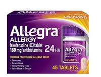 Allegra Adult 24HR Allergy Tablets, Original Prescription Strength 180Mg. Convenient Pack- 45 Tablets