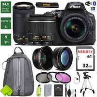 Nikon D5600 DSLR Camera 18-55mm VR Lens & Nikon 70-300mm + 0.43 Wide Angle Lens + 2X Telephoto Lens + 3PC Filter Kit (UV FLD CPL) + Tripod + Backpack