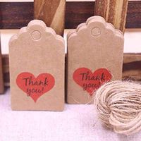 OBELLA BOUTIQUE 100 tag 100 string brown/white NEW DIY LOVE 5X3cm handmade with love products note tag my sweet honey for wedding tag