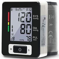 Wrist Blood Pressure Monitor - Blood Pressure Cuff Wrist, 5.3" - 8.5" Cuff Size, 180 Readings Memory for 2 Users, Irregular Heartbeat Detection, Pulse Rate Monitoring, Black - Portable Case Included