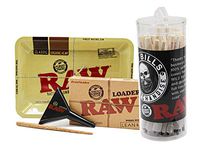 RAW Cones Organic 1 1/4 - Bundle (81 Pack with Mini Rolling Tray and 1 1/4 Raw Cone Loader)