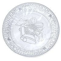 Homeford Paper Wedding Bell Printed Plates, White, 9-Inch, 6-Count