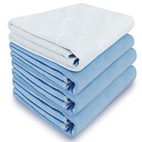 Ultra Soft Quilted Washable and Reusable Incontinence Bed Underpads, 34"X36" (4 Pack)