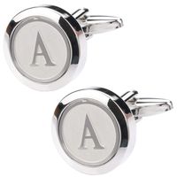 Dannyshi Mens Classic Stainless Steel Initial Cufflinks 26 Alphabet Initial Letter Cufflinks Business Wedding Shirts A-Z (A)