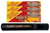Herb Airtight Tube Pocket Protector with Juicy Jay's Mello Mango 1.25 Flavored Hemp Rolling Papers 3 Count DC Crafts Nation- Tiki Man