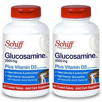 Schiff Glucosamine 2000mg with Vitamin D3 and Hyaluronic Acid, 150 tablets - Joint Supplement (Pack of 2)